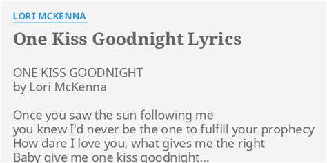 kiss goodnight lyrics|More.